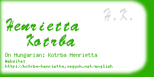 henrietta kotrba business card